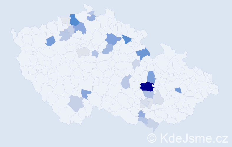 Příjmení: 'Nechuta', počet výskytů 109 v celé ČR