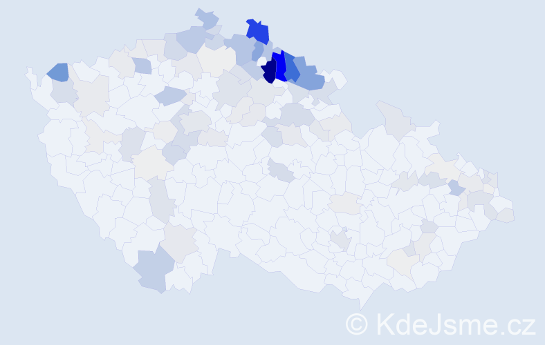 Příjmení: 'Farský', počet výskytů 405 v celé ČR