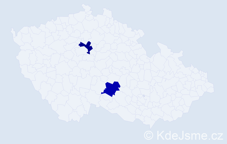 Příjmení: 'Tsevegmid', počet výskytů 2 v celé ČR