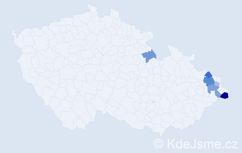 Příjmení: 'Kolasa', počet výskytů 16 v celé ČR