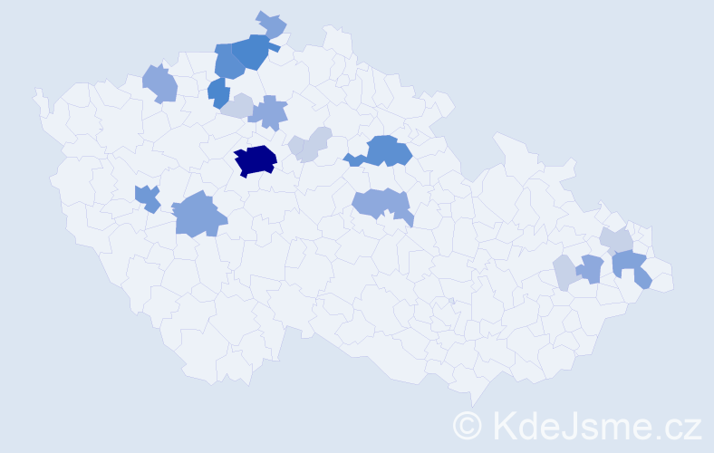 Příjmení: 'Lešová', počet výskytů 60 v celé ČR