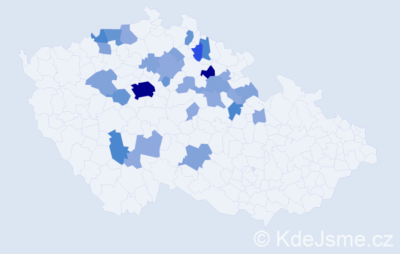 Příjmení: 'Hochmal', počet výskytů 73 v celé ČR