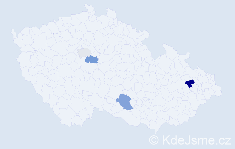 Příjmení: 'Máhrová', počet výskytů 4 v celé ČR