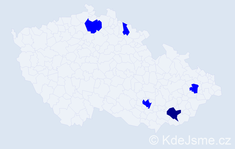 Příjmení: 'Kresánek', počet výskytů 6 v celé ČR