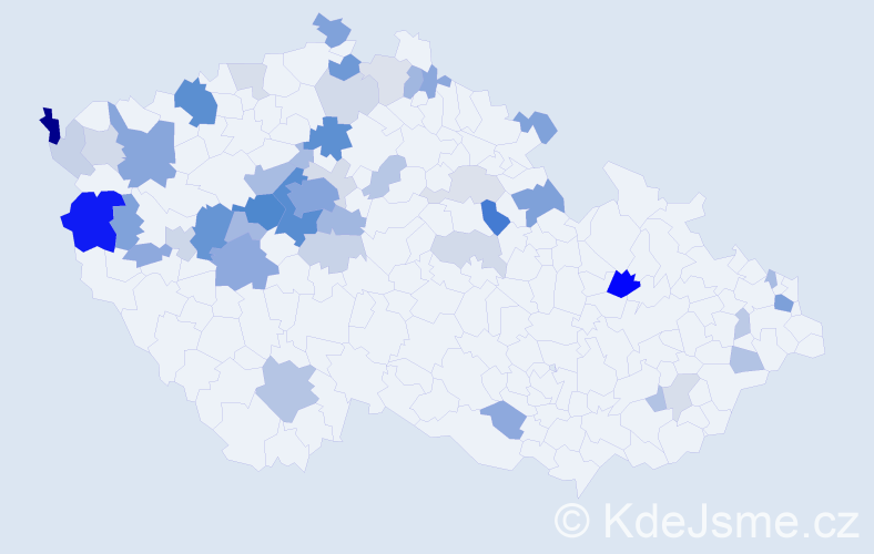 Příjmení: 'Skopová', počet výskytů 134 v celé ČR