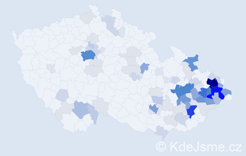 Příjmení: 'Rajnochová', počet výskytů 291 v celé ČR