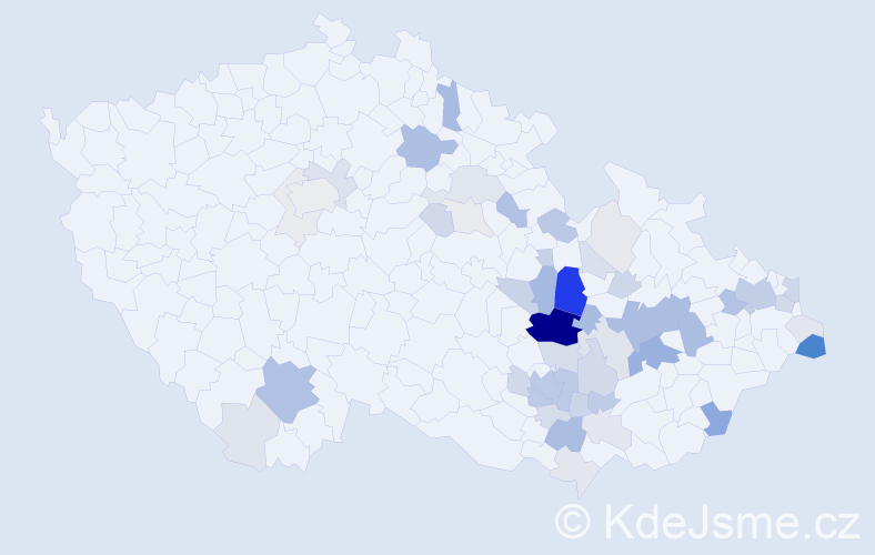 Příjmení: 'Geršl', počet výskytů 169 v celé ČR