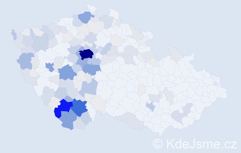 Příjmení: 'Petrášek', počet výskytů 543 v celé ČR
