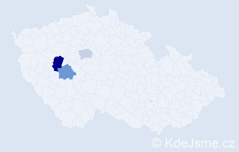 Příjmení: 'Kraidlová', počet výskytů 11 v celé ČR