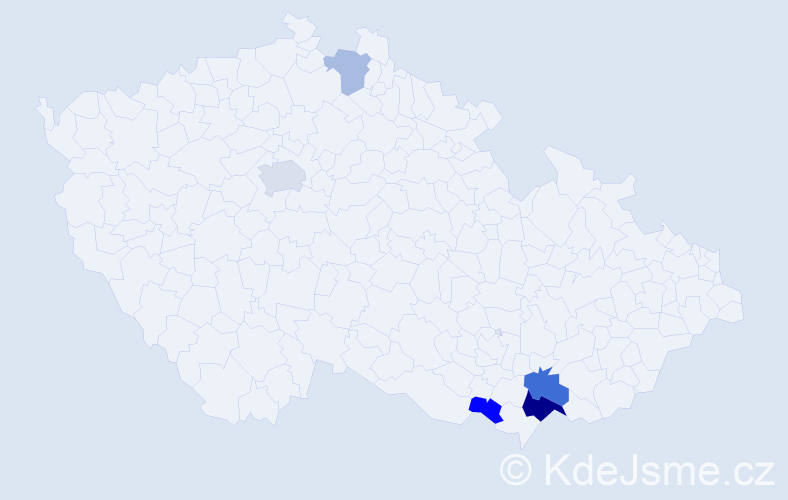 Příjmení: 'Baldriánová', počet výskytů 10 v celé ČR