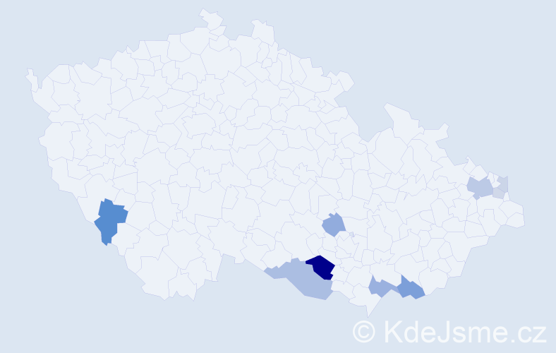 Příjmení: 'Porzer', počet výskytů 19 v celé ČR