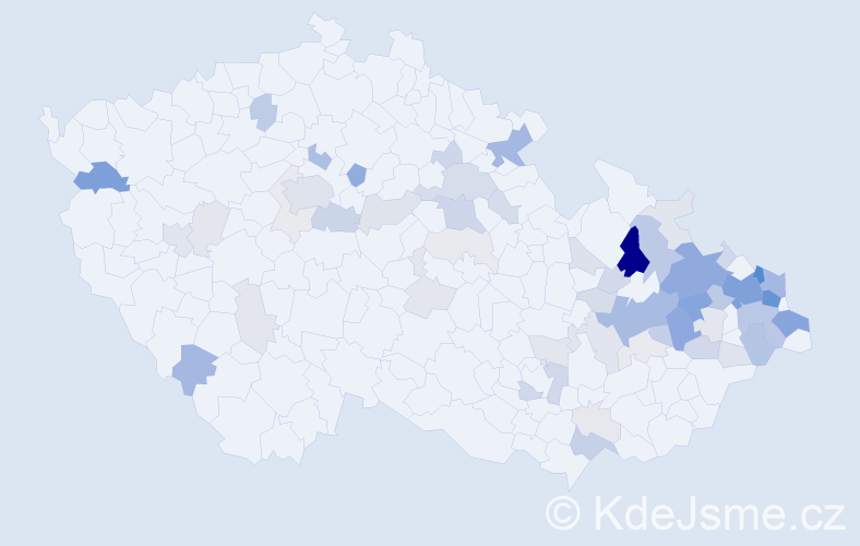 Příjmení: 'Krečmer', počet výskytů 238 v celé ČR