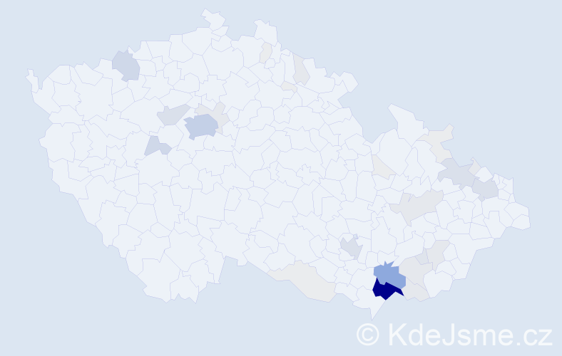 Příjmení: 'Kordula', počet výskytů 166 v celé ČR