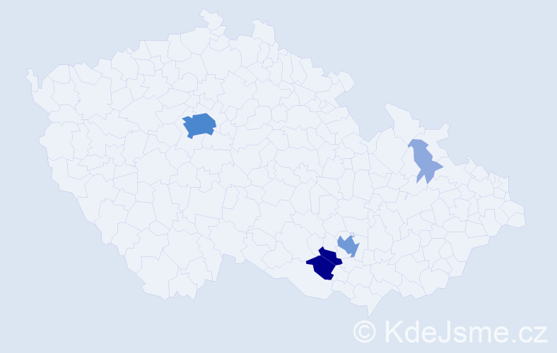 Příjmení: 'Lesonický', počet výskytů 18 v celé ČR