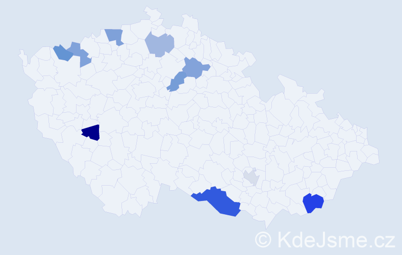 Příjmení: 'Pirová', počet výskytů 16 v celé ČR