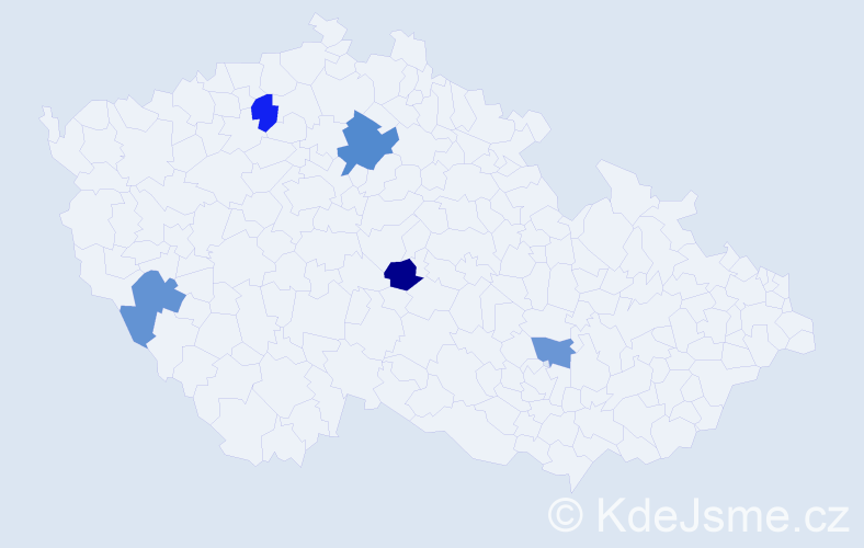 Příjmení: 'Chimeddorj', počet výskytů 6 v celé ČR