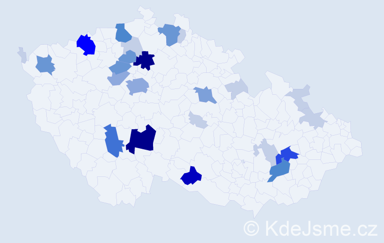 Příjmení: 'Rajz', počet výskytů 94 v celé ČR