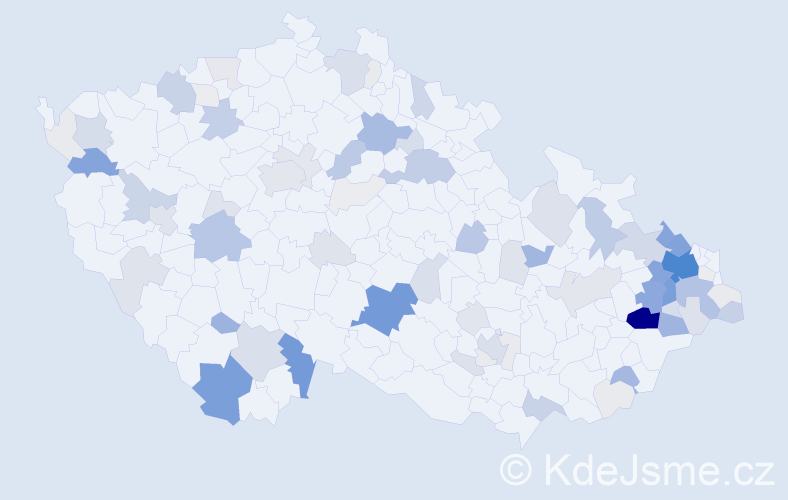 Příjmení: 'Folta', počet výskytů 405 v celé ČR