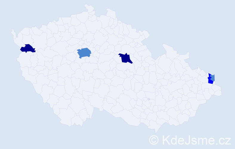 Příjmení: 'Kucbel', počet výskytů 12 v celé ČR
