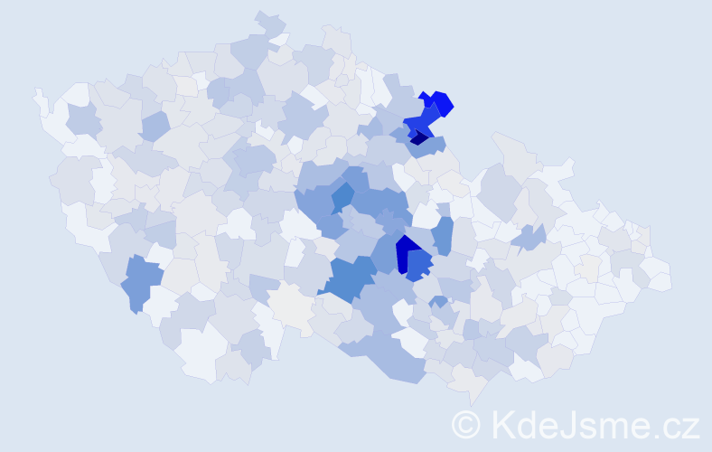 Příjmení: 'Zelený', počet výskytů 1711 v celé ČR