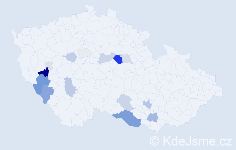 Příjmení: 'Šilingr', počet výskytů 29 v celé ČR