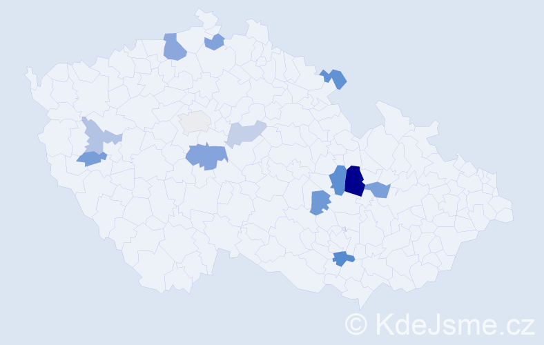 Příjmení: 'Knödlová', počet výskytů 21 v celé ČR