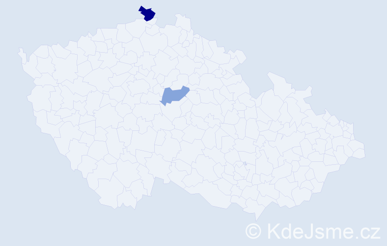 Příjmení: 'Helth', počet výskytů 3 v celé ČR