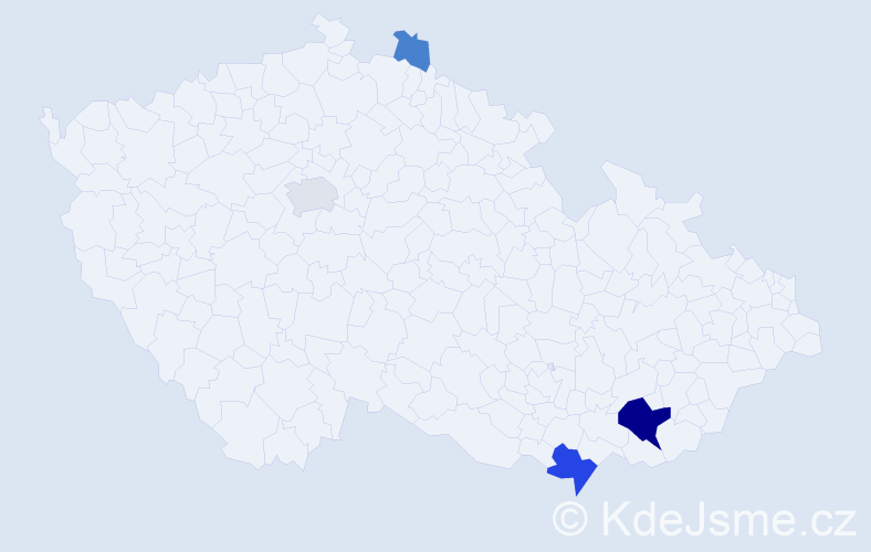 Příjmení: 'Bogora', počet výskytů 12 v celé ČR