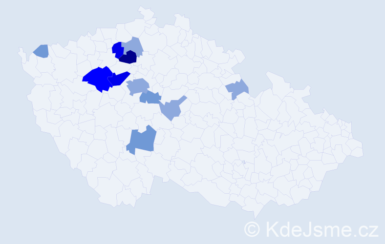 Příjmení: 'Adelt', počet výskytů 30 v celé ČR