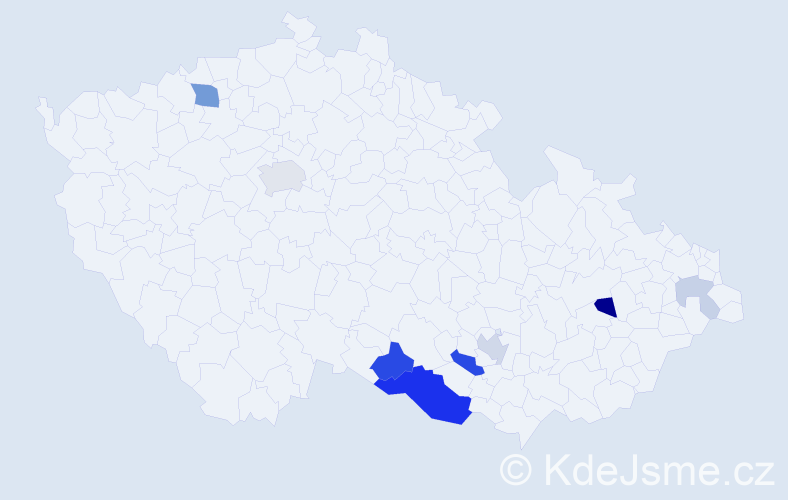 Příjmení: 'Hussová', počet výskytů 22 v celé ČR