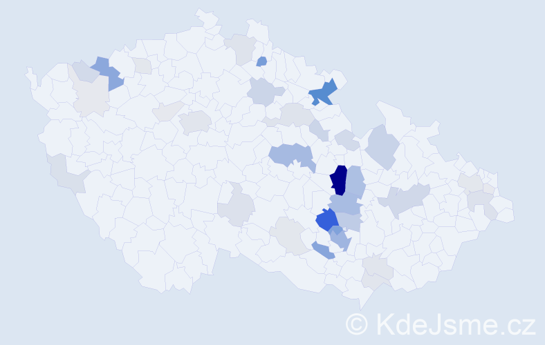 Příjmení: 'Felklová', počet výskytů 132 v celé ČR