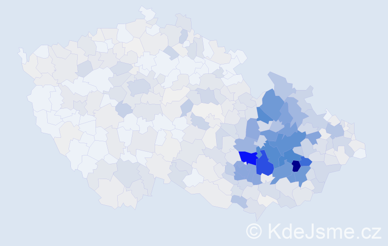 Příjmení: 'Doležel', počet výskytů 2289 v celé ČR