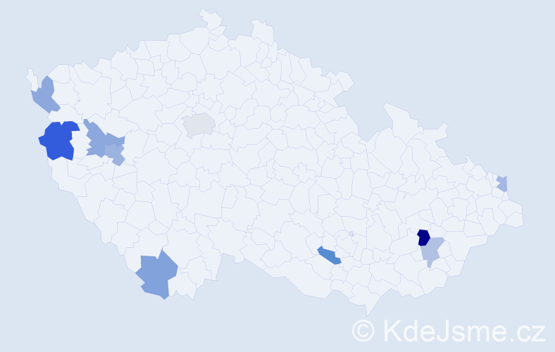 Příjmení: 'Kuczman', počet výskytů 14 v celé ČR