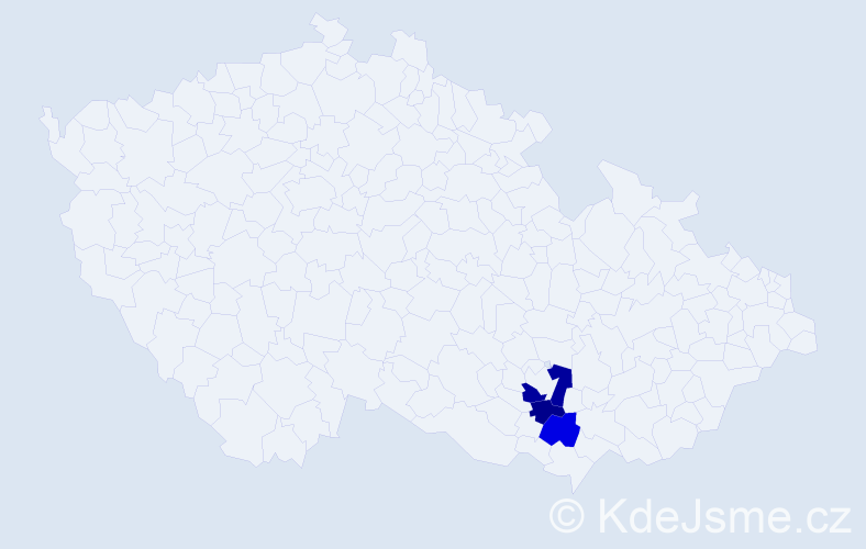 Příjmení: 'Tybl', počet výskytů 8 v celé ČR