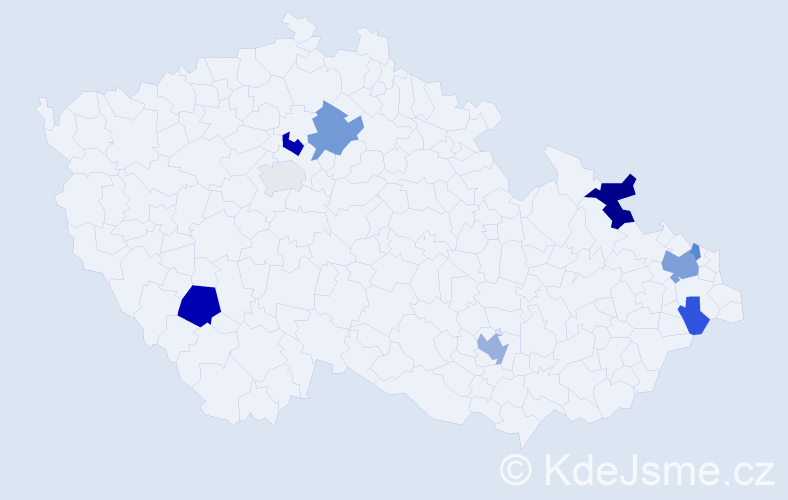 Příjmení: 'Turčák', počet výskytů 20 v celé ČR