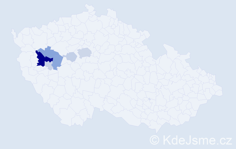 Příjmení: 'Webr', počet výskytů 25 v celé ČR