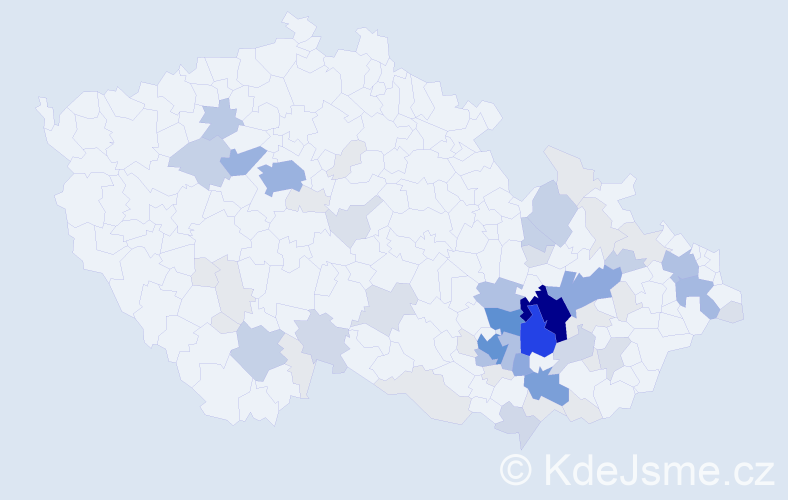 Příjmení: 'Hořavová', počet výskytů 246 v celé ČR