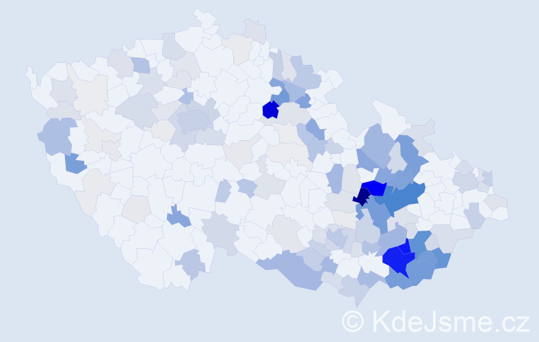 Příjmení: 'Mikulka', počet výskytů 652 v celé ČR