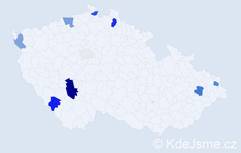 Příjmení: 'Barboríková', počet výskytů 18 v celé ČR