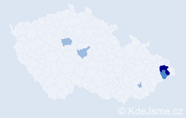 Příjmení: 'Ficeková', počet výskytů 9 v celé ČR