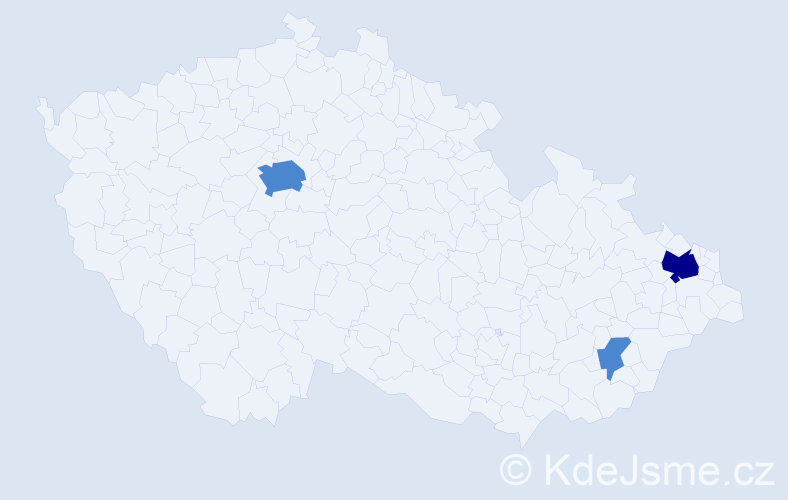 Příjmení: 'Čeliga', počet výskytů 5 v celé ČR