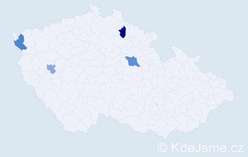 Příjmení: 'Wagneter', počet výskytů 9 v celé ČR