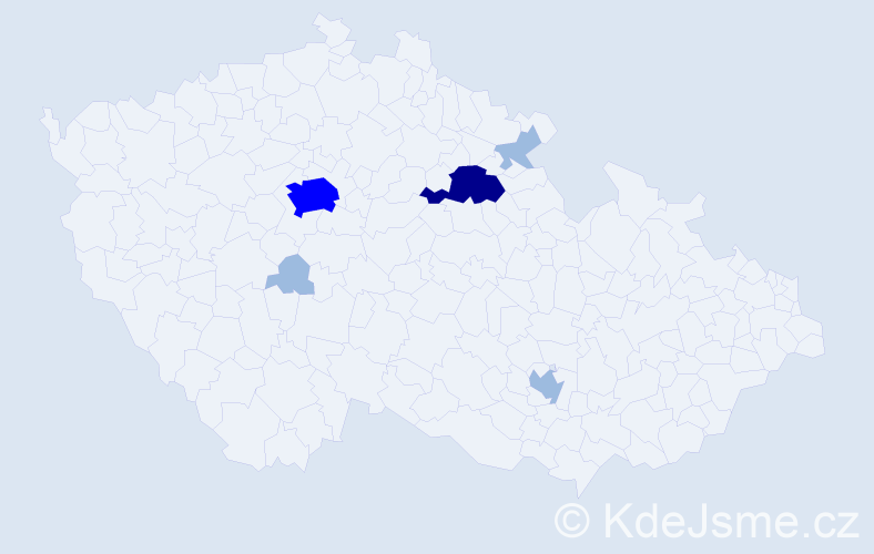 Příjmení: 'Dovec', počet výskytů 10 v celé ČR