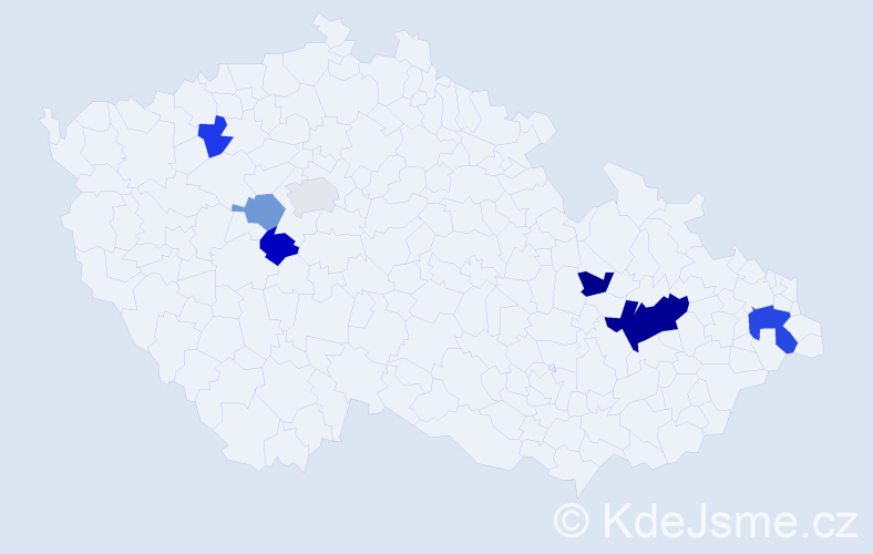 Příjmení: 'Hejnar', počet výskytů 14 v celé ČR