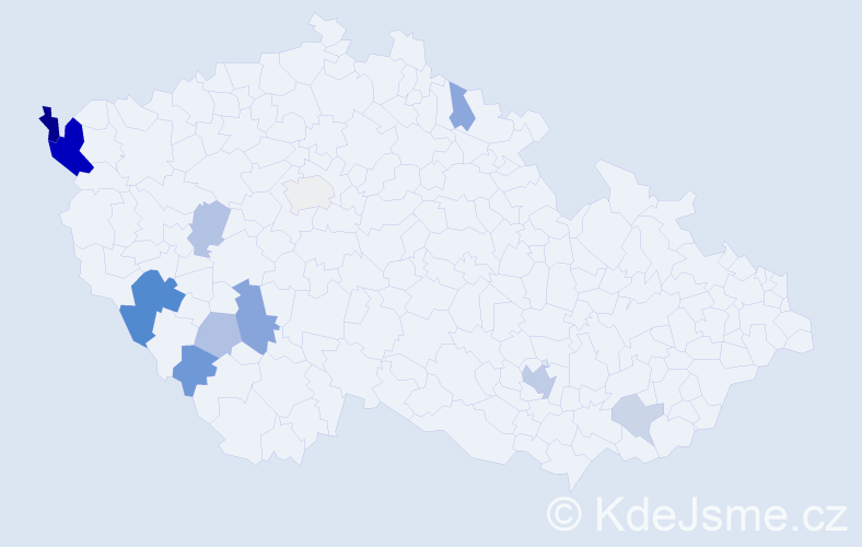 Příjmení: 'Weinmannová', počet výskytů 27 v celé ČR