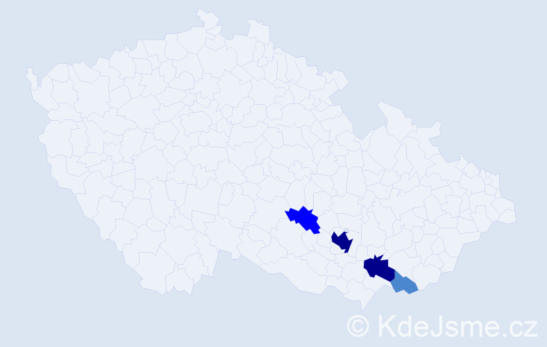 Příjmení: 'Vachút', počet výskytů 9 v celé ČR