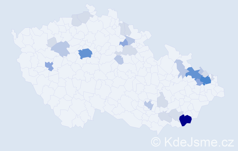 Příjmení: 'Kreislová', počet výskytů 73 v celé ČR