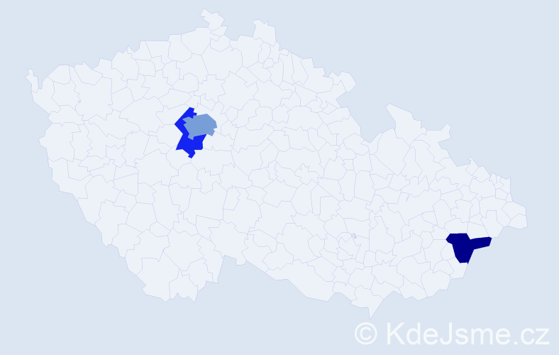 Příjmení: 'Fatinová', počet výskytů 5 v celé ČR
