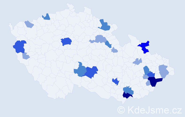 Příjmení: 'Batrlová', počet výskytů 50 v celé ČR