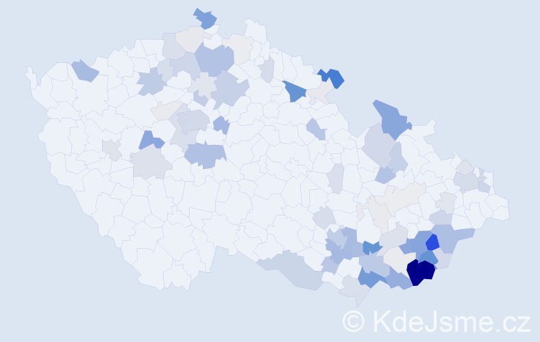 Příjmení: 'Hamšík', počet výskytů 268 v celé ČR